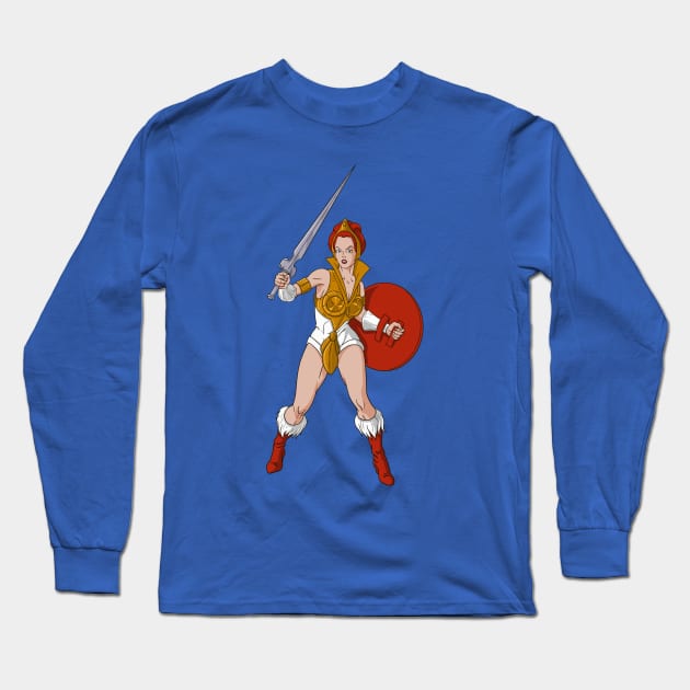 Retro Teela Pose Long Sleeve T-Shirt by tabslabred